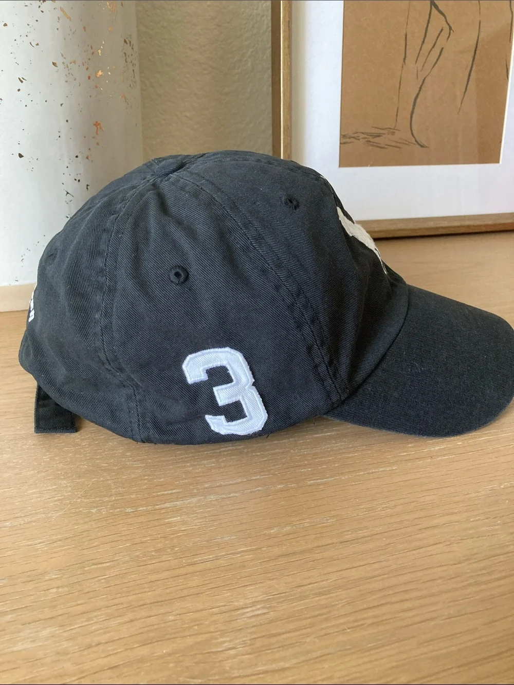 Vintage Polo by Ralph Lauren Black Cap with White Polo Pony Embroidery back
